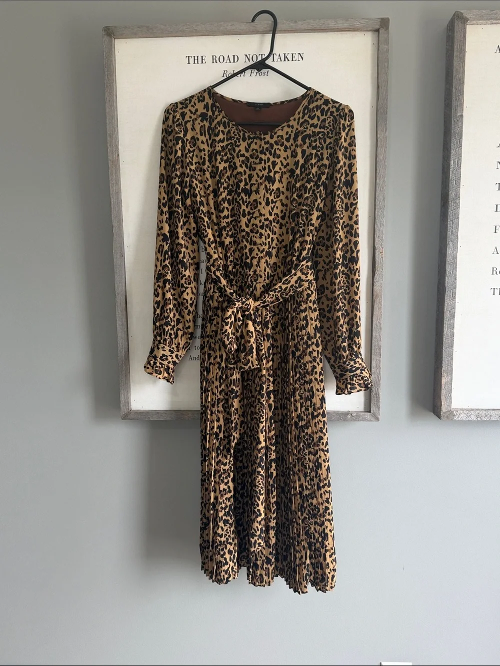 J. Crew Leopard Print Midi Dress in Tan and Black